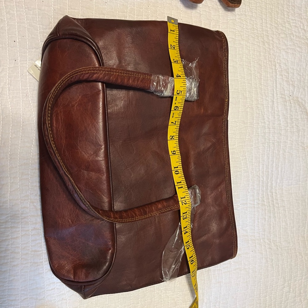 Mariah Brown Leather Tote Bag Made In India - Picture 9 of 10